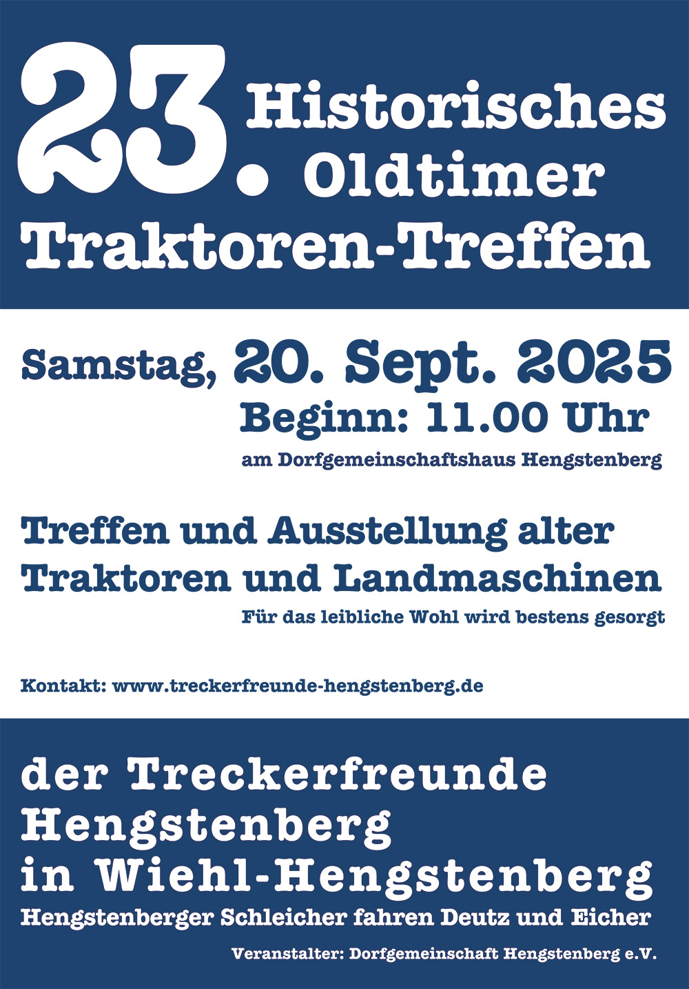 Historisches Oldtimer Traktoren-Treffen in Hengstenberg