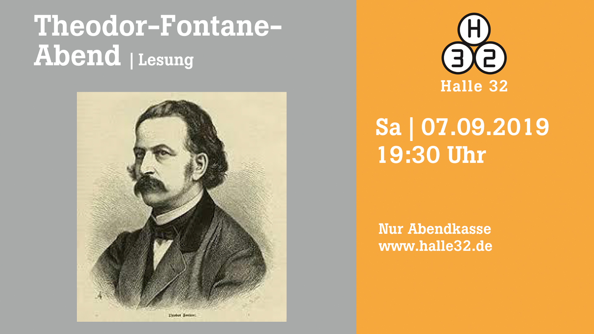 Halle 32 | Theodor-Fontane-Abend / Lesung